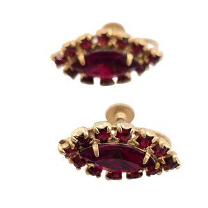 Vintage Rhinestone Screw Back Earrings (A8026)